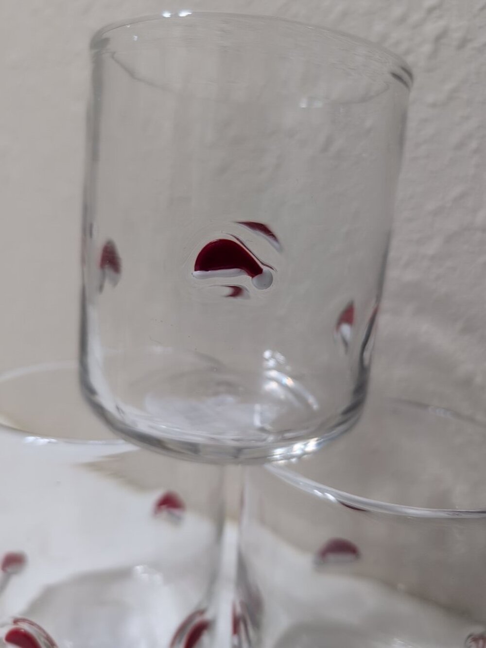 Madison Home International Low Ball Tumbler Drinking Glass W Santa Hat Design - Picture 2 of 5